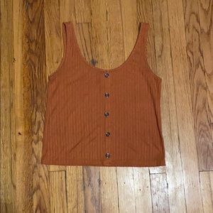 Orange Button Down Tank
